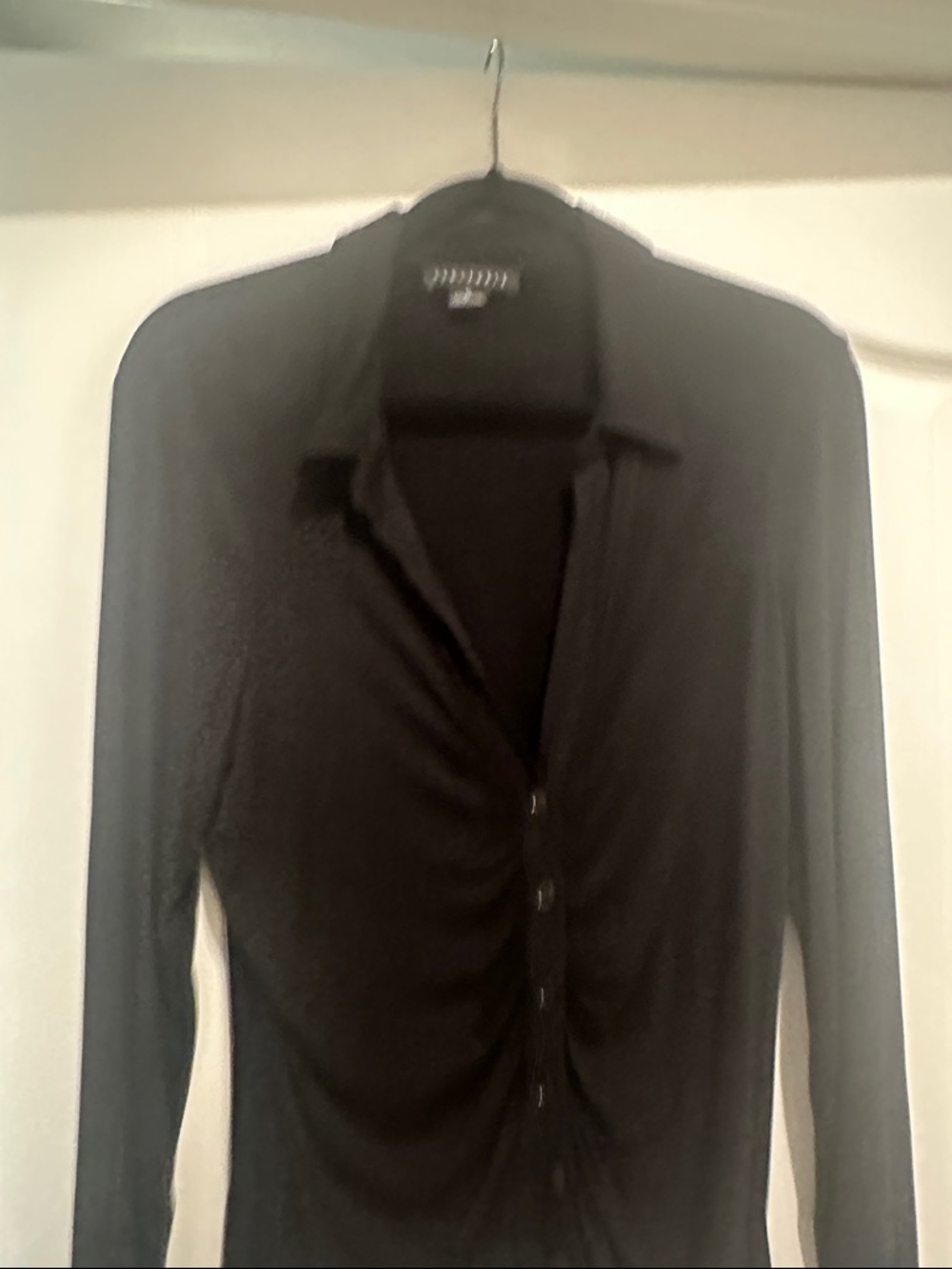 Sanctuary Black Collared Button-Up Top